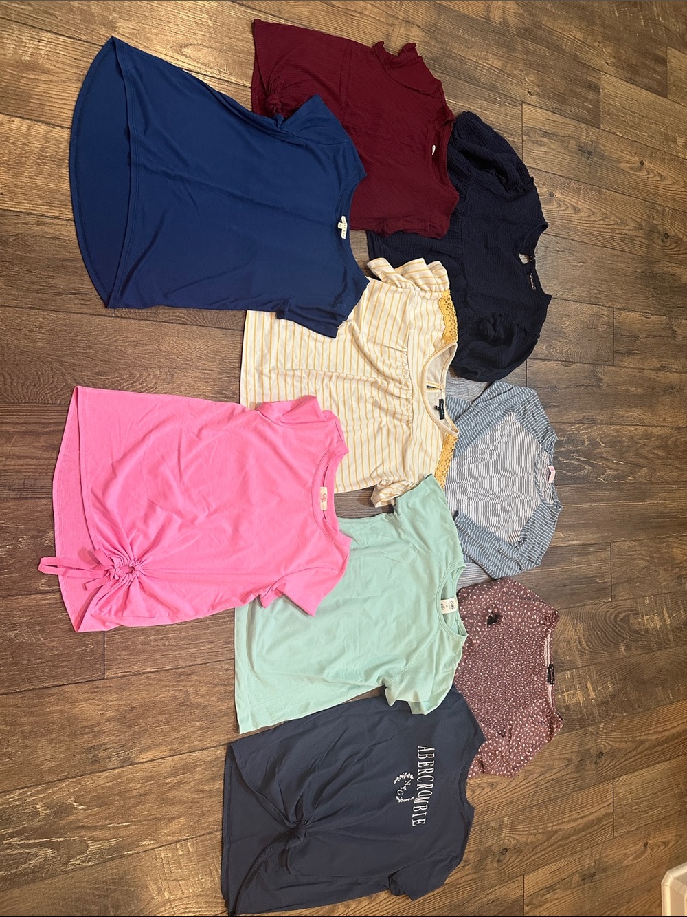 Mixed Girls' Short Sleeve Top Lot - Navy, Pink, Mint, Blue & More